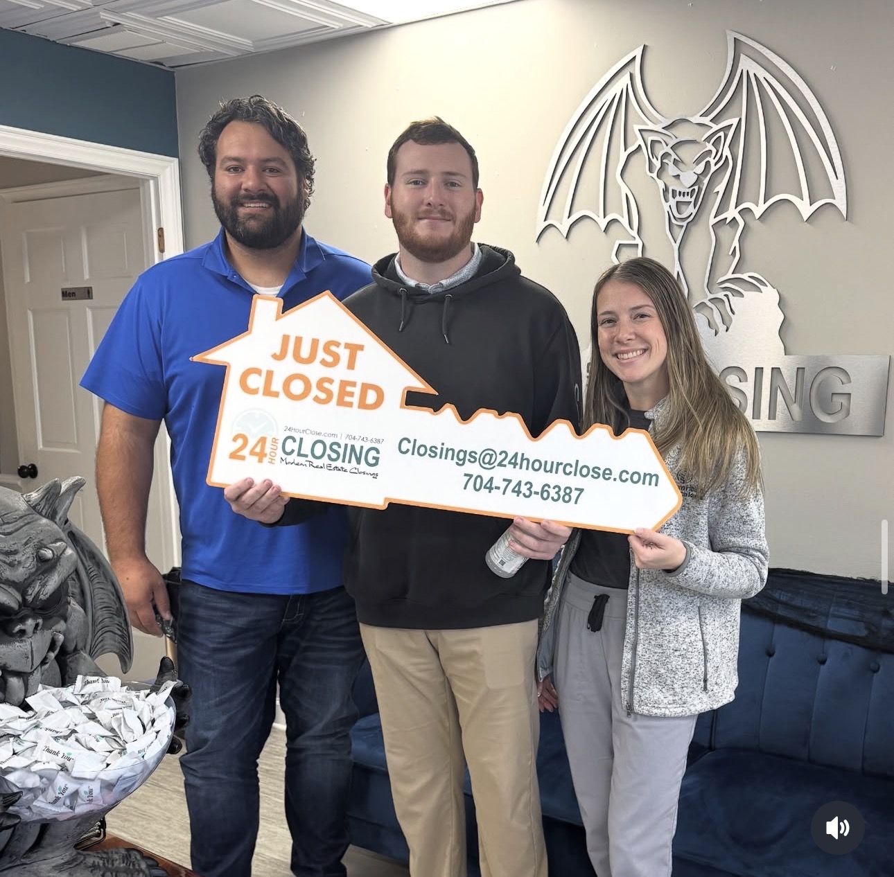 Matthew Privette with client at closing