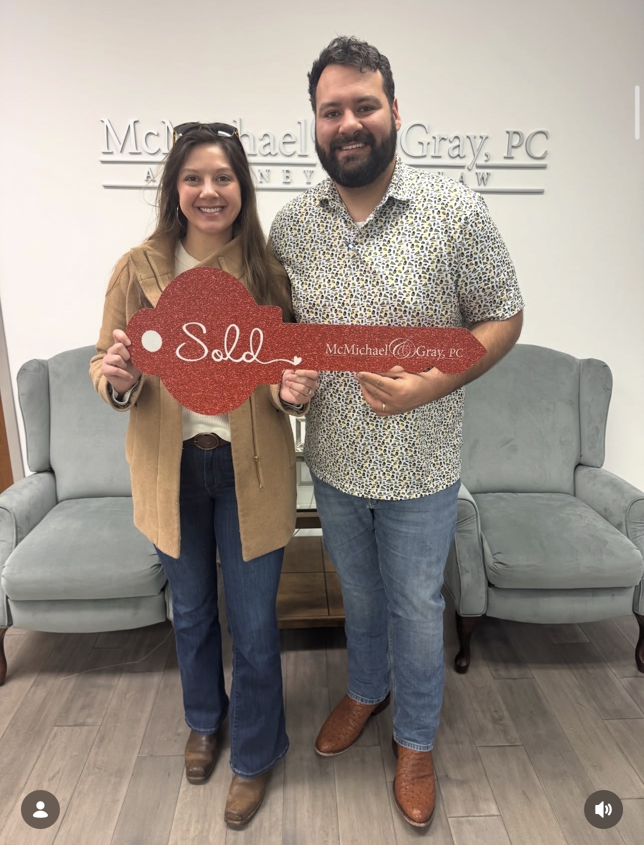 Matthew Privette with client at closing